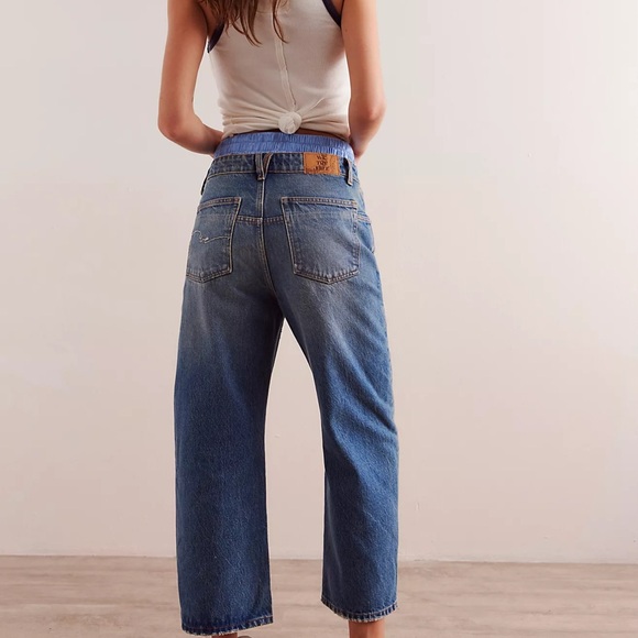 We The Free People Deep Trance Dropped Wide Leg Boyfriend Jeans - Picture 3 of 7